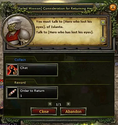 [Failed Mission] Consideration for Returning Hero