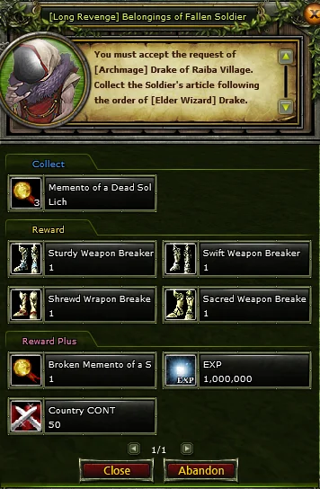 [Long Revenge] Belongings of Fallen Soldier